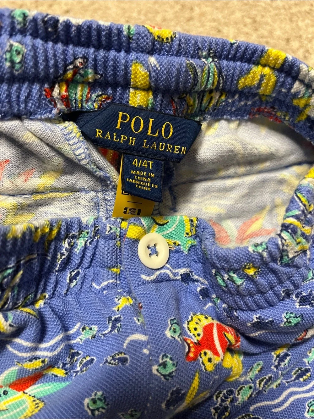 Polo Ralph Lauren Blue Tropical Fish Print Kids Shorts